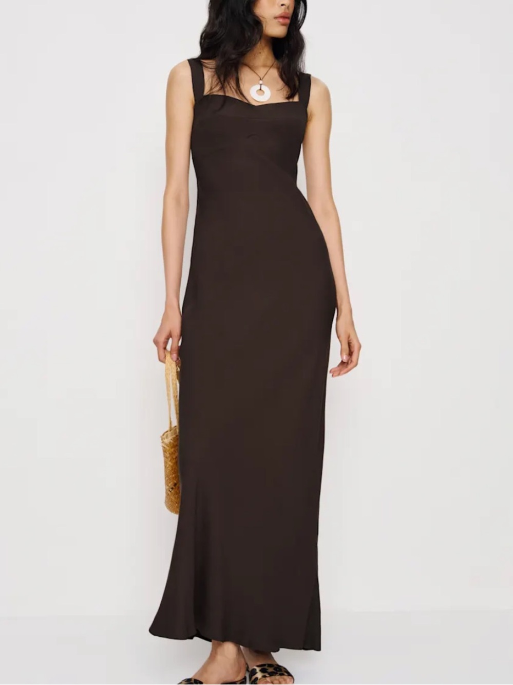 Reformation Yale Brown Maxi Dress